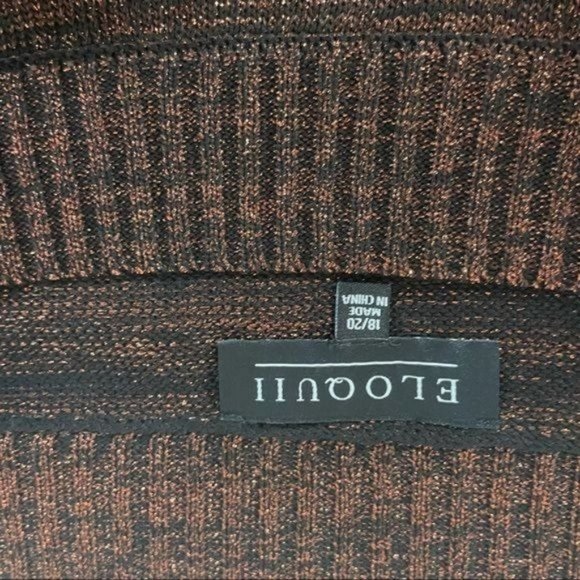 ELOQUII METALLIC RIB KNIT WIDE OFF THE SHOULDER NECK HEATHERED SWEATER 18/20 NWT - Picture 6 of 7